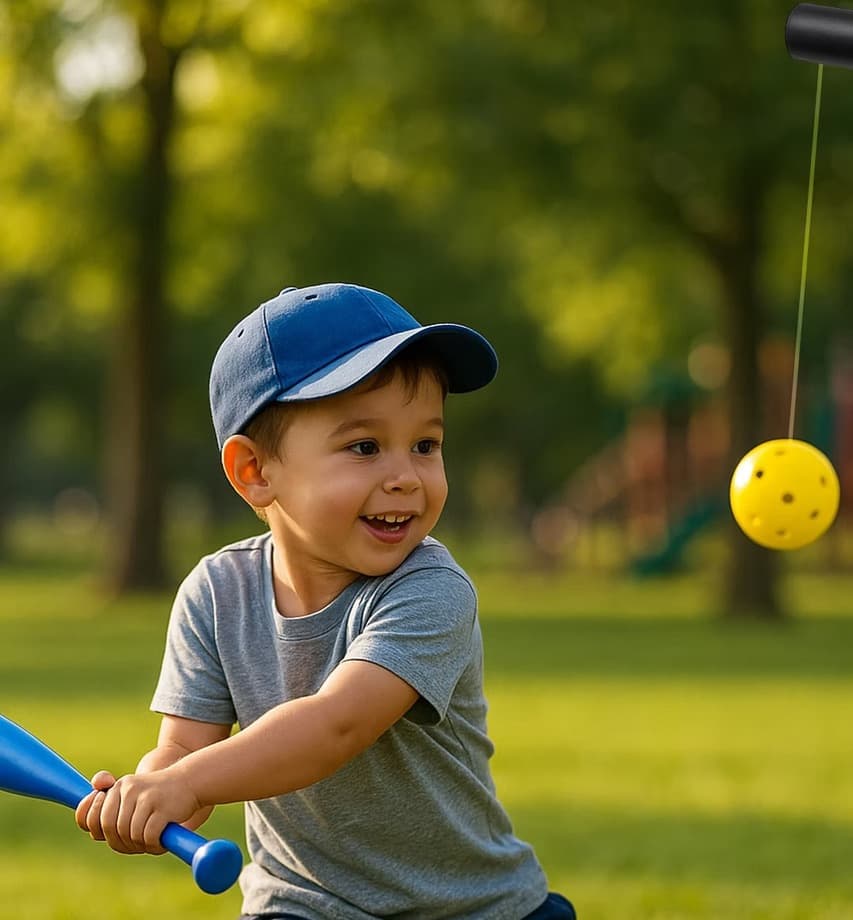 Children building confidence with the Batting Joy Toy